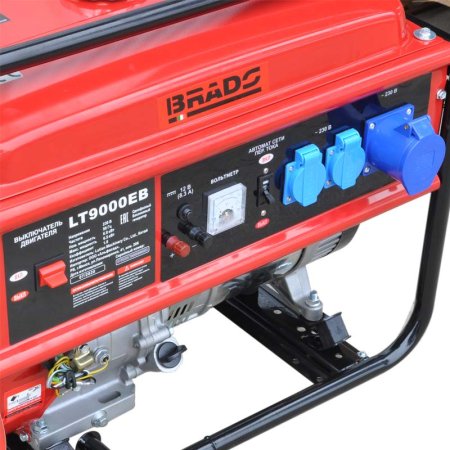 ЭЛЕКТРОСТАНЦИЯ BRADO LT9000EB (6.5КВТ, 2Х230В/16А/3.5КВТ, 1Х230В/32А/6КВТ, 12В, БАК 25.0Л)